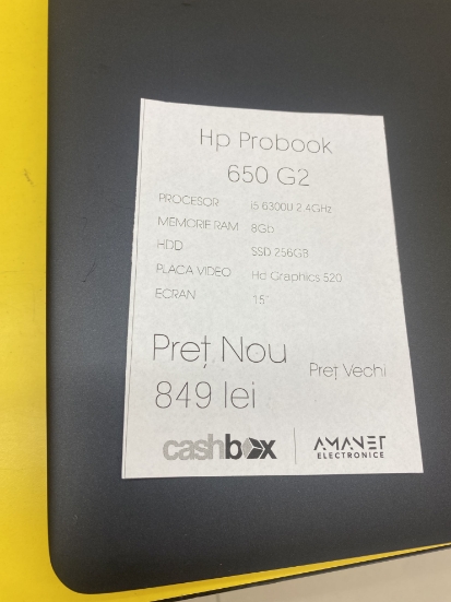 Imagine HP ProBook 650 G2 i5 6300 8GB RAM SSD 256GB
