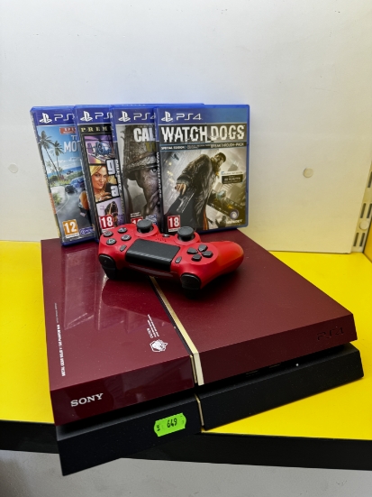 Imagine Consola Play Station 4 Fat 1 TB 4 jocuri 1 controllere