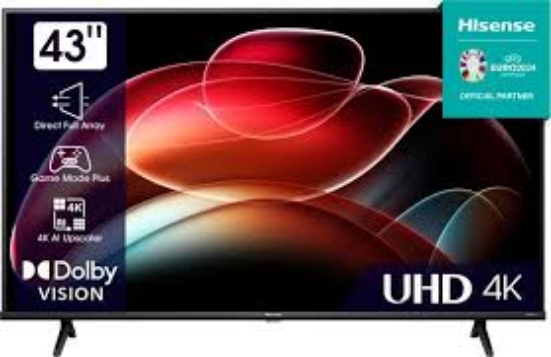Imagine LED Smart HISENSE 43A6K 108cm 4K 