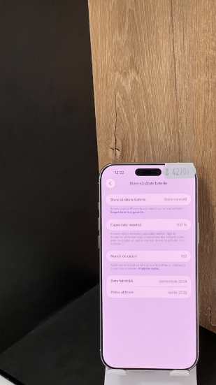 Imagine IPhone 16 PRO MAX  White 256GB baterie:100%