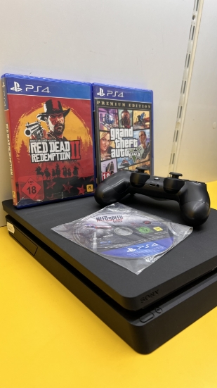 Imagine PlayStation 4 Slim 1 TB  1 Controller +3 Jocuri Cadou -