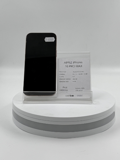 Imagine IPhone 16 PRO MAX 256GB 100% baterie