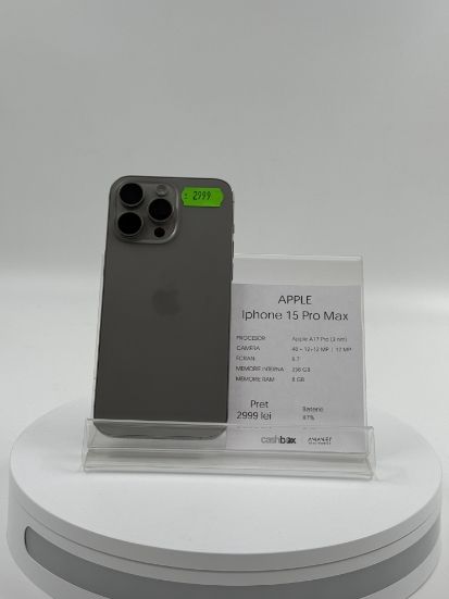 Imagine iPhone 15 Pro Max 256GB 87% baterie 