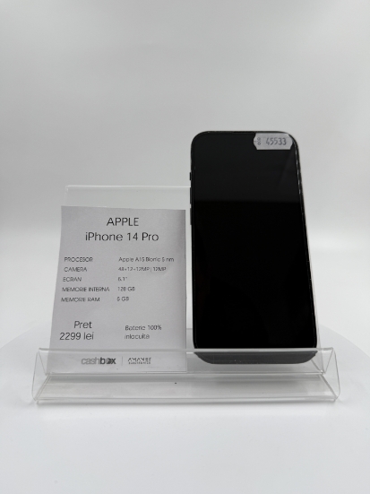 Imagine IPhone 14 PRO (128GB) baterie 100%, inlocuita