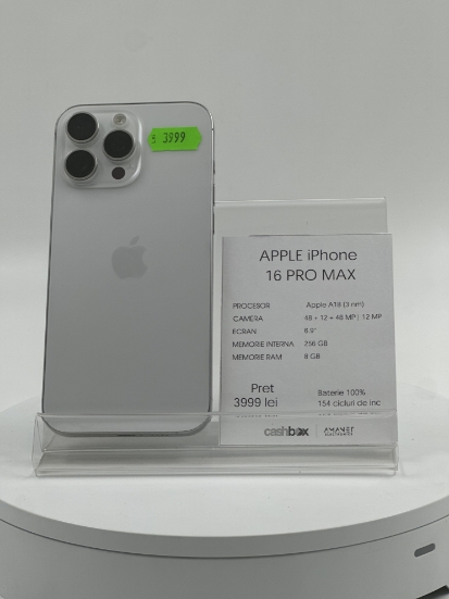 Imagine IPhone 16 PRO MAX  256GB baterie:100%