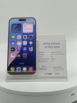Imagine IPhone 16 PRO MAX  256GB baterie:100% 