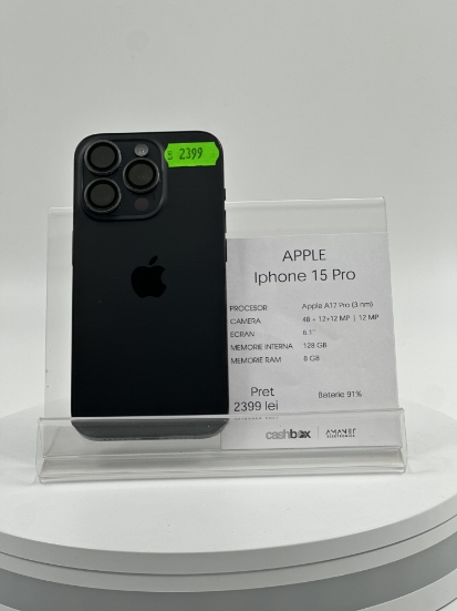 Imagine IPhone 15 Pro 256 GB baterie 91%