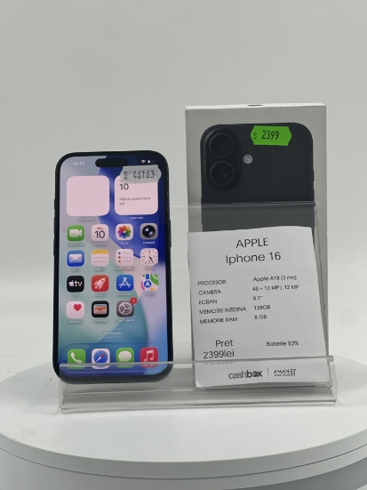 Imagine IPhone 16 128GB baterie 93% 