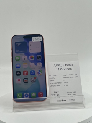 Imagine IPhone 17 PRO MAX  256 GB  Baterie 100%  44 de Incarcari