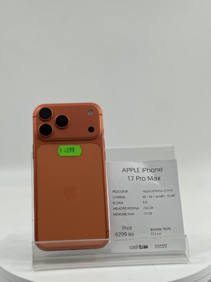 Imagine IPhone 17 PRO MAX 256GB BATERIE 100% 113cc
