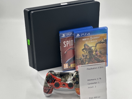 Imagine PlayStation 4 Slim 1TB  1 controller + 2 Jocuri
