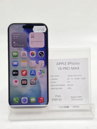 Imagine IPhone 16 PRO MAX  256GB baterie 100% 209CC 