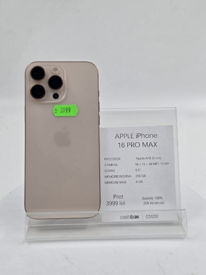 Imagine IPhone 16 PRO MAX  256GB baterie 100% 209CC 