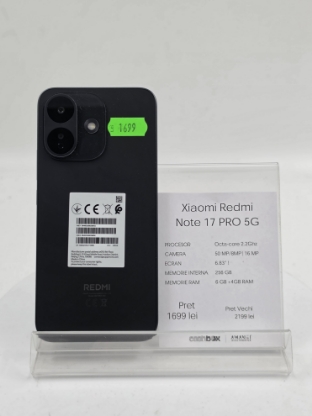 Imagine Xiaomi Redmi Note 17 PRO  5G 256GB 6GB+4GB RAM 